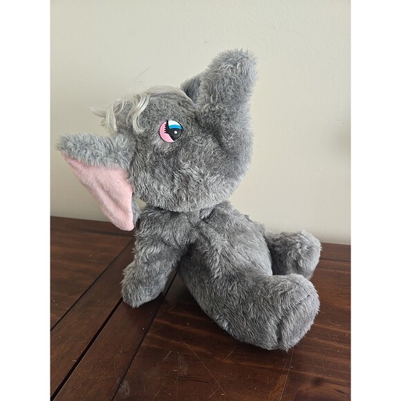 Haan Crafts Plush Elephant UNIQUE Vintage Handmade Stuffed 14" RARE Laid Back! - Picture 1 of 6
